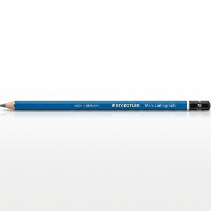 High-resolution hero shot of a single STAEDTLER Mars Lumograph 7B pencil.