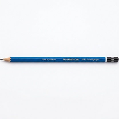 A high-resolution, centered view of the STAEDTLER Mars Lumograph 4H pencil on a crisp white background.