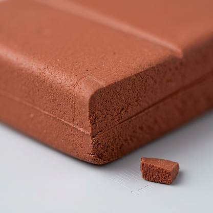 Extreme close-up of STAEDTLER Fimo Professional Terracotta clay texture, 8005-74.