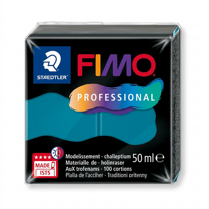 STAEDTLER Fimo Professional Petrol modeling clay (8040-36) main product view, high-resolution on white background.