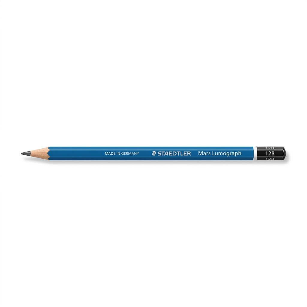 A pure, centered high-resolution hero shot of the STAEDTLER Mars Lumograph 12B pencil.