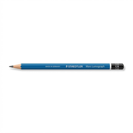 A pure, centered high-resolution hero shot of the STAEDTLER Mars Lumograph 12B pencil.