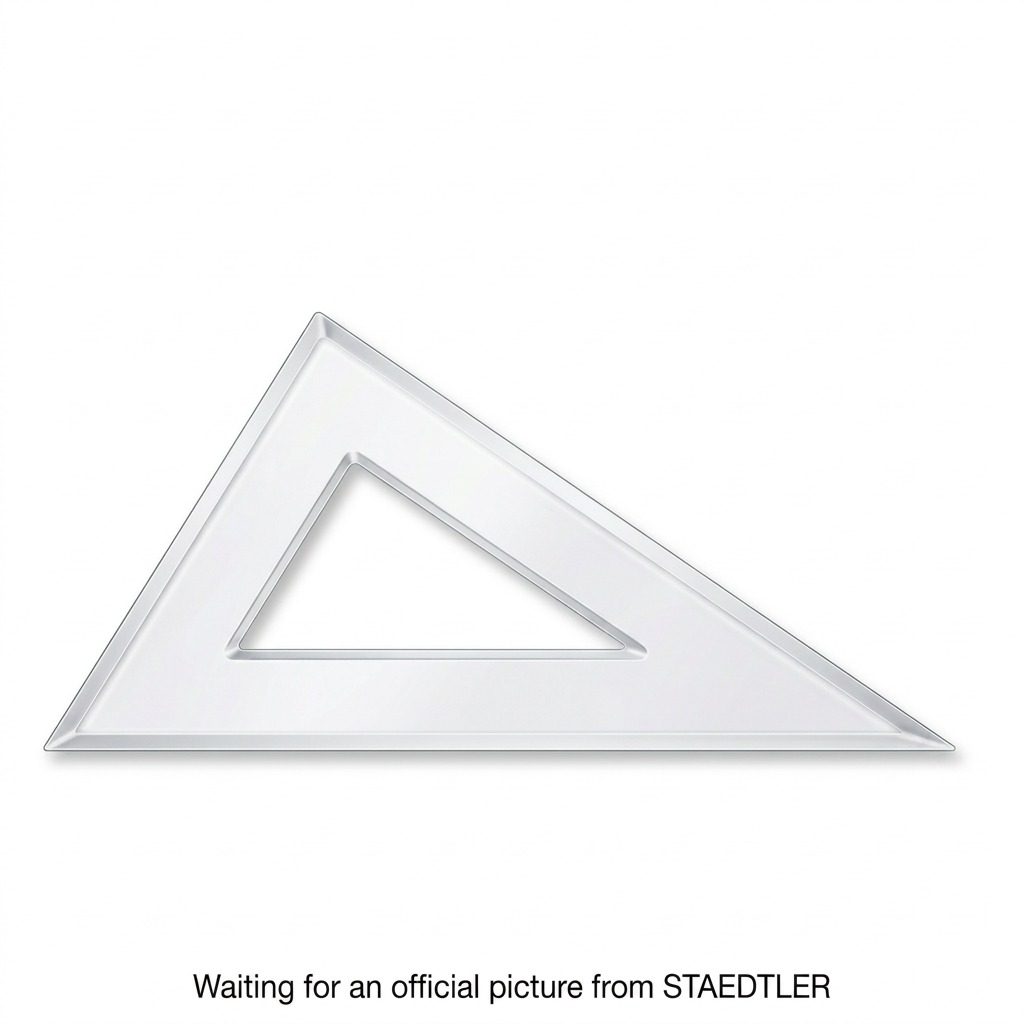 A centered, high-resolution product photograph of the clear 12-inch Staedtler 30/60 degree set square on a pure white background.