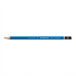 Single STAEDTLER Mars Lumograph 10H drawing pencil with iconic blue hexagonal barrel, sharpened, on white.