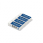 High-resolution hero shot of the STAEDTLER Mars plastic 4-pack eraser set, presented in its clear blister pack against a pure white background.