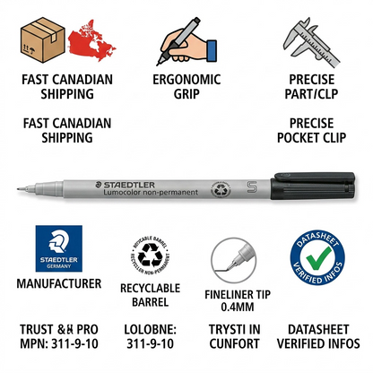 Trust and authority infographic matrix for STAEDTLER Lumocolor non-permanent fineliner 311-9.