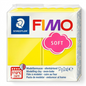STAEDTLER FIMO Soft oven-bake modelling clay in Lemon Yellow, 57g (2 oz) block in clear packaging.