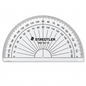 A high-resolution product shot of the STAEDTLER 568 50-10 180-degree protractor on a clean white background.