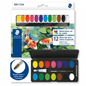 STAEDTLER (888 C12A6) 12 watercolour set for adults with koi art and brush on a pure white background.