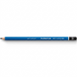 A high-resolution, centered view of the STAEDTLER Mars Lumograph 8B graphite pencil from image_0.png, resting horizontally on a pure white background with a clean shadow. The blue body, sharp point, black and silver cap, and all detailed silver markings, including the logo and '8B' grade, are clearly visible.