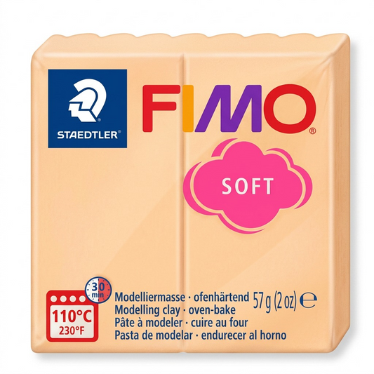 1 STAEDTLER Fimo Soft modelling clay bar in peach, 57g.
