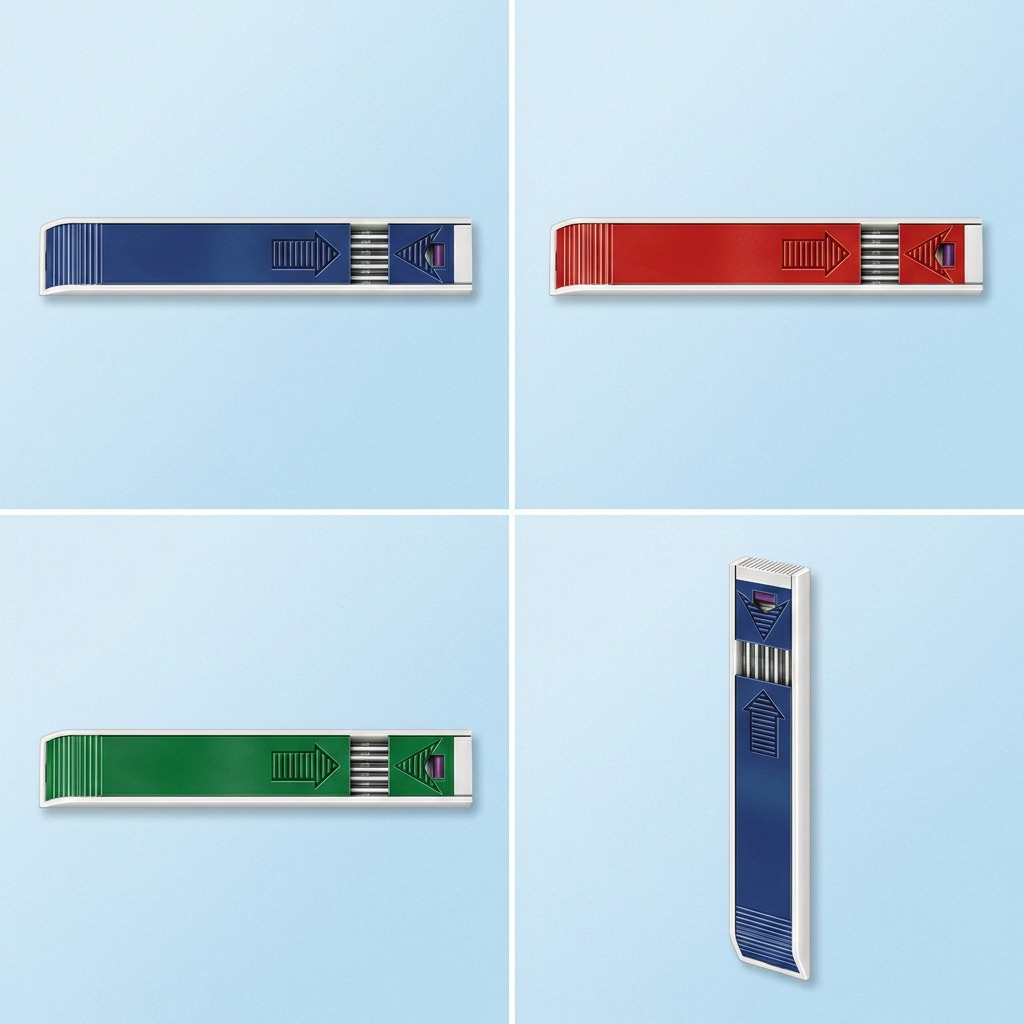 A matrix displaying four variations of the Staedtler Mars lead refills with different cases for hardness grades.