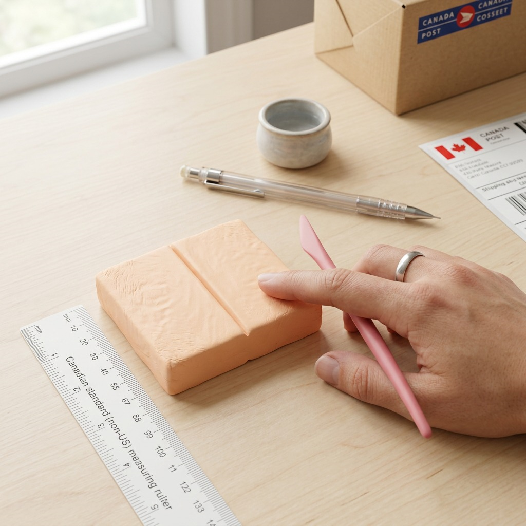 A hand holds the STAEDTLER Fimo Soft Peach 57g clay pack, illustrating its compact 2 oz size.