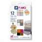 A clean ecommerce hero photo of the STAEDTLER Fimo Effect Boho modelling clay 12-pack on white.