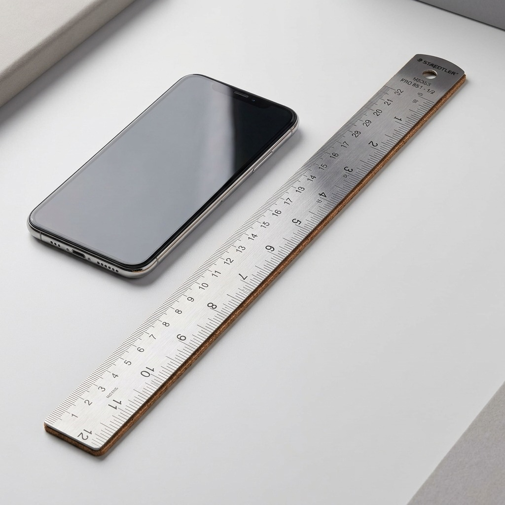 The STAEDTLER Mars Limited 12" steel ruler, with cork backing, is displayed lying flat to indicate its size.
