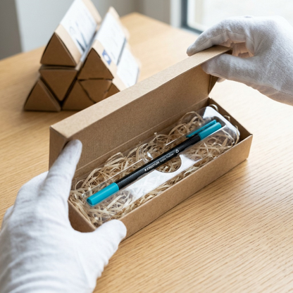 PDP image matrix, visualization of unboxing a STAEDTLER STAEDTLER 1.250.5, showing protective material.