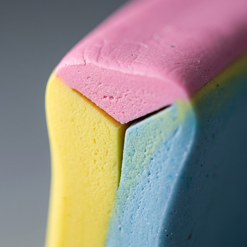 Macro view of FIMO classic clay segments showing textured seams and precision material quality control.