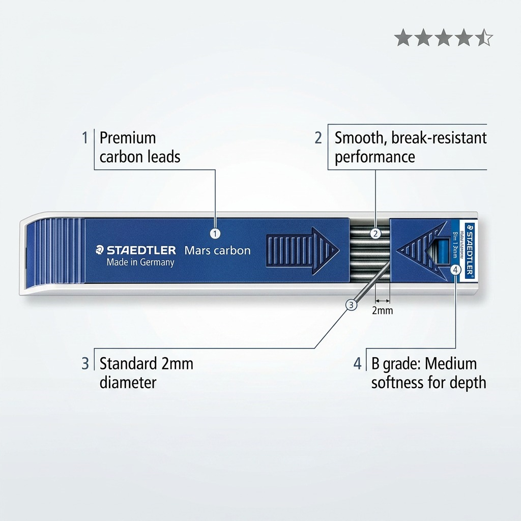 Feature graphic showing how 2mm lead refills work.