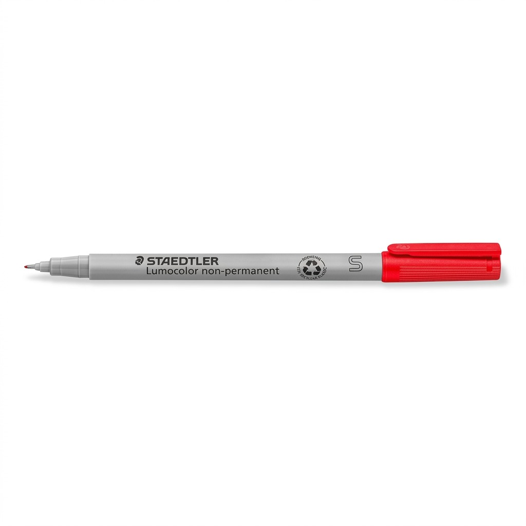 STAEDTLER Lumocolor non-permanent red marker SKU 311-2 hero, pure white back