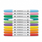 A pure high-resolution hero shot of the STAEDTLER Double-ended dry erase pens 10pc, isolated on a white background.