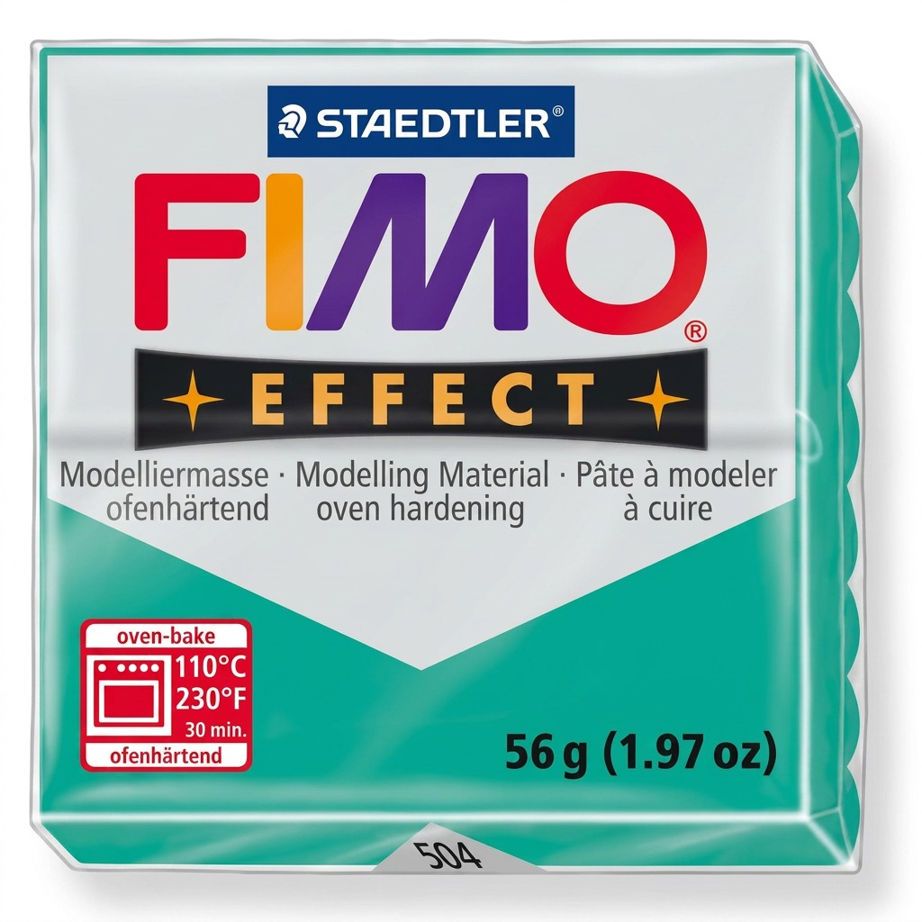STAEDTLER FIMO Effect Jade Green 56g polymer clay block for baking, showing all packaging text and weight (56g).