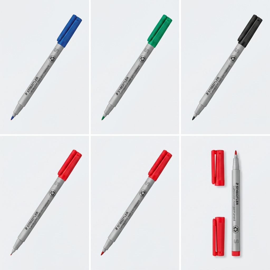 A functional product matrix displaying verified color variants (Blue, Green, Black) and tip sizes.