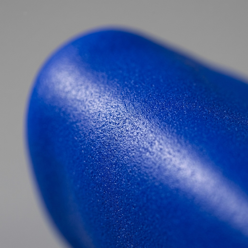 Extreme close-up macro view of the dense, uniform texture of raw Fimo Professional Ultramarine clay.