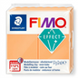 High-resolution hero shot of STAEDTLER FIMO Effect Neon Orange (57g) modelling clay on white.