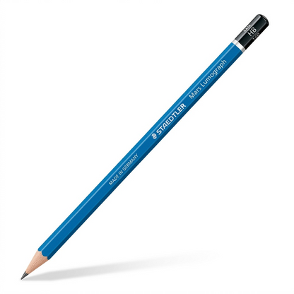 High-resolution hero shot of the STAEDTLER Mars Lumograph HB pencil on a pure white background.