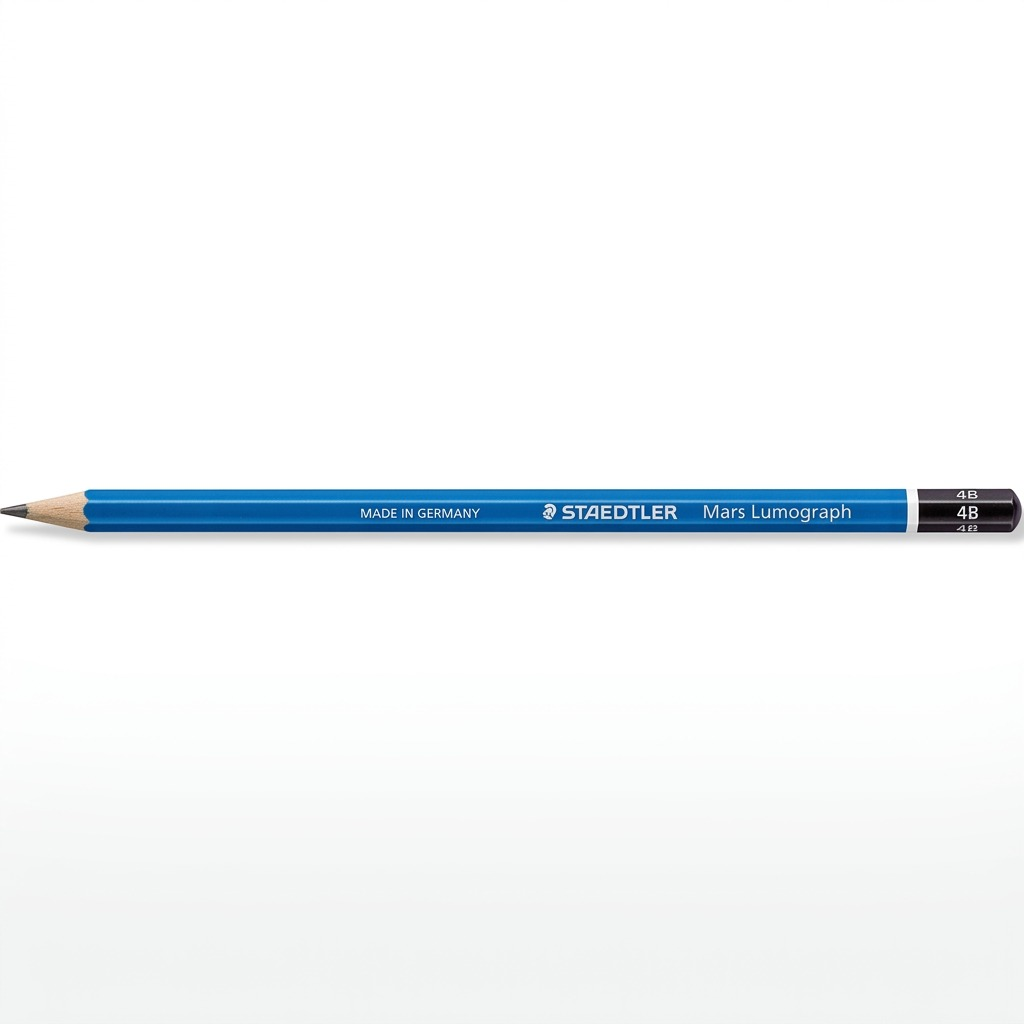 A high-resolution ecommerce hero shot of a single STAEDTLER Mars Lumograph 4B pencil.
