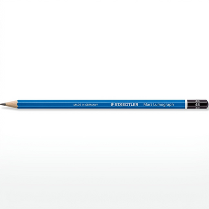 A high-resolution ecommerce hero shot of a single STAEDTLER Mars Lumograph 4B pencil.