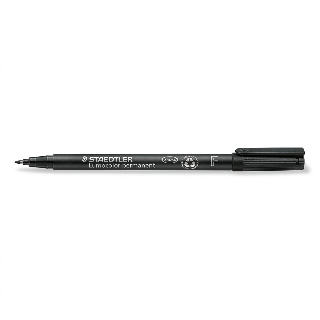 High-resolution hero shot of the STAEDTLER Lumocolor permanent pen, centered on white background.