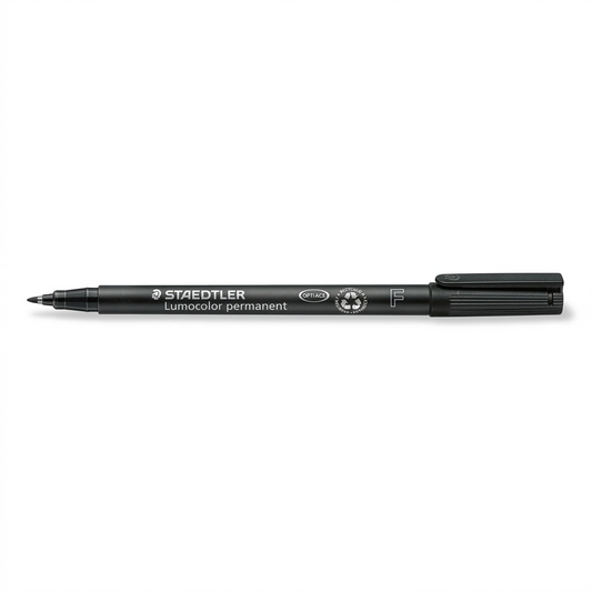 High-resolution hero shot of the STAEDTLER Lumocolor permanent pen, centered on white background.