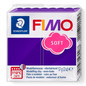 Pure high-resolution hero shot: STAEDTLER Fimo Soft Plum (8020-63) modelling clay block.