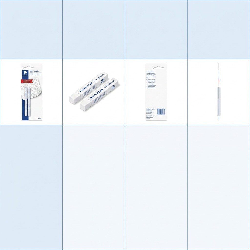 An e-commerce variant matrix for a two-pack of STAEDTLER Mars plastic erasers.