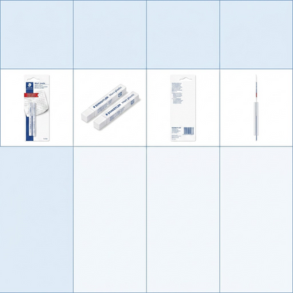 An e-commerce variant matrix for a two-pack of STAEDTLER Mars plastic erasers.