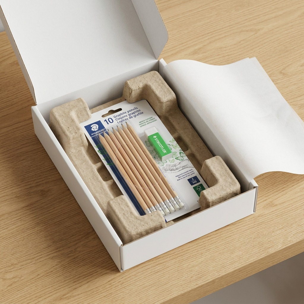 The durable STAEDTLER pencil set arriving pristine in secure, protective corner shipping.