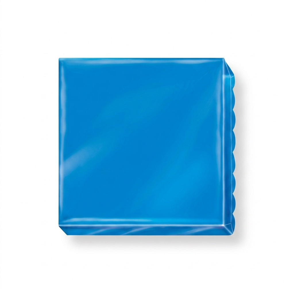 High-resolution hero shot of STAEDTLER Fimo Effect Blue polymer clay block on a white background.