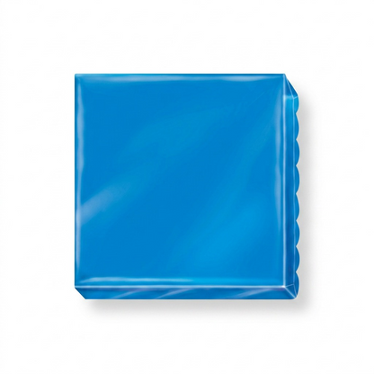 High-resolution hero shot of STAEDTLER Fimo Effect Blue polymer clay block on a white background.