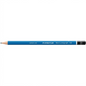 A clean, high-resolution hero photograph of a single blue Staedtler Mars Lumograph 2H drawing pencil, sharply detailed against a pure white background.