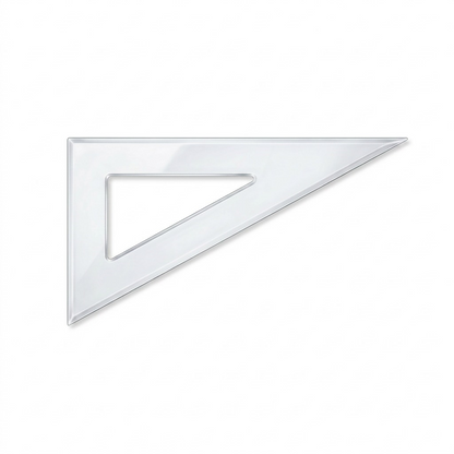 STAEDTLER Clear Acrylic 10" 30/60 Set Square, centered on a pure white background.