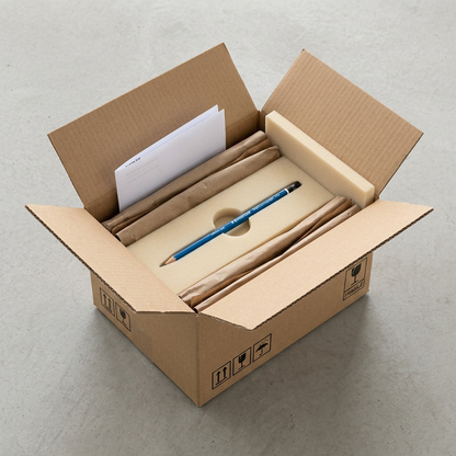 Packaging and delivery unboxing experience for the STAEDTLER Mars Lumograph 2H pencil.