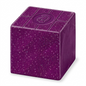 High-resolution 3/4 hero shot of one 57g block of STAEDTLER Fimo Effect Galaxy Purple clay (MPN: 8010-602) showing its distinct deep purple color with micro-glitter and the embossed STAEDTLER logo.