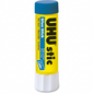 High-resolution hero shot of the blue-cap UHU Glue Stick (8g), with accurate branding and details, centered on a pure white background.