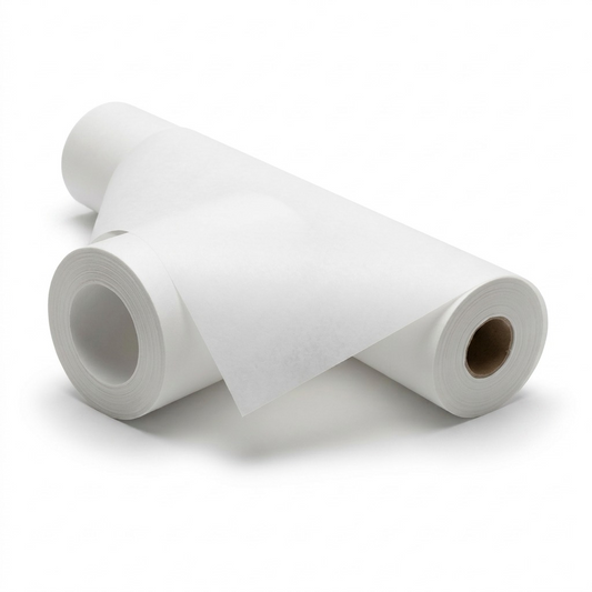A pure high-resolution hero shot of a large STAEDTLER vellum paper roll on a seamless white background.