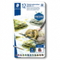 EC-P: Staedtler 12pc Tinted Watercolour Pencil Tin (14610T-M12) as a high-resolution hero shot.
