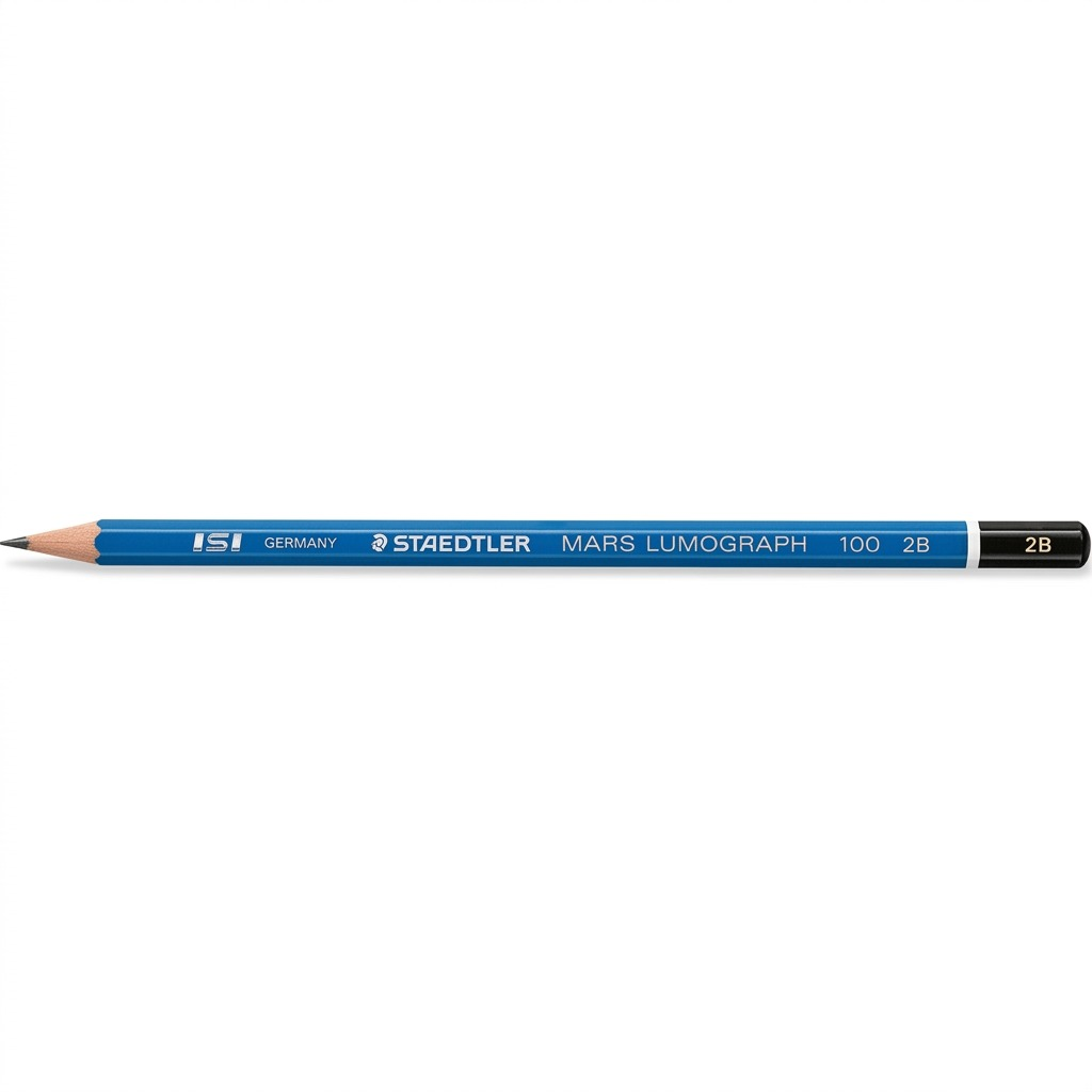 A pristine, high-resolution hero image of a single STAEDTLER Mars Lumograph 2B replacement pencil, centered on a pure white background.