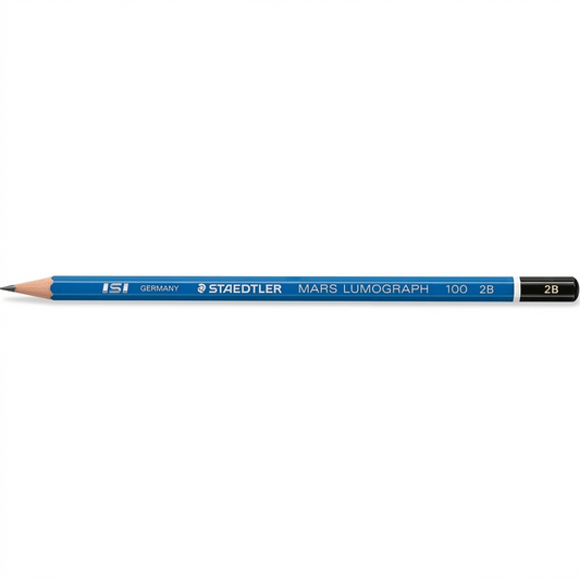 A pristine, high-resolution hero image of a single STAEDTLER Mars Lumograph 2B replacement pencil, centered on a pure white background.