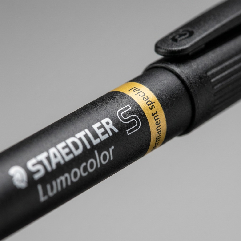 Macro shot focuses on the precision fine nib and barrel markings.