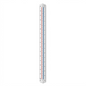 A high-resolution, centered view of the STAEDTLER Mars 987-18-4BK 30cm triangular metric scale ruler, as seen in image_0.png but removed from packaging. This precise professional tool is made of durable white plastic with color-coded red and blue strips in the recesses. Precision metric scale markings are clearly printed along all edges, and the STAEDTLER logo and Mars head are visible. It stands upright on a pure white background with soft, clean shadows.